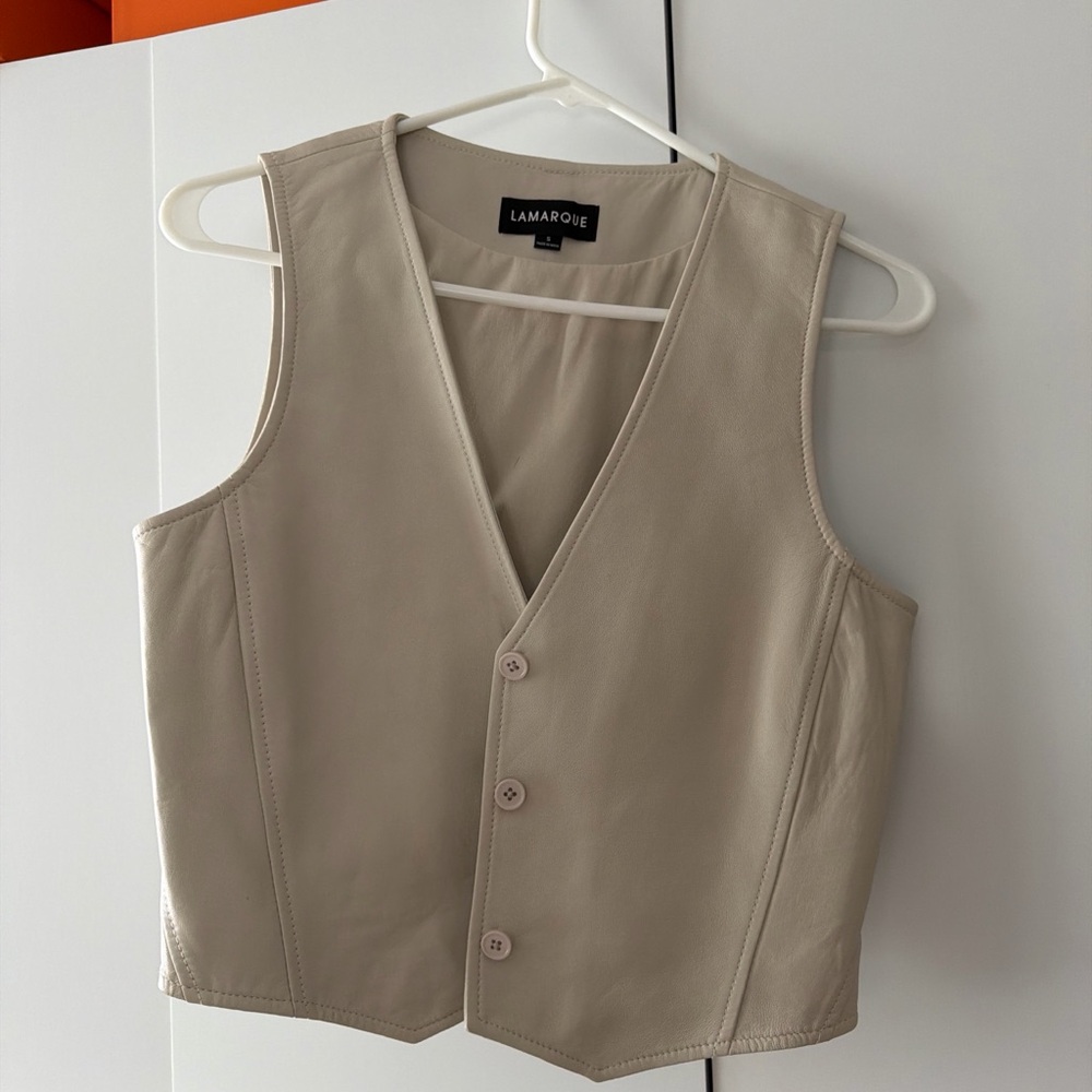 Lamarque Light Beige Leather Garment